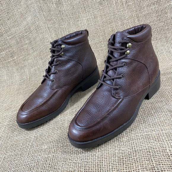 Vintage Lacers Boots Booties Oxfords Brown Leather Ankle Danexx Size 7.5 M - Picture 1 of 11
